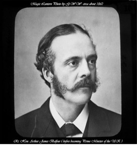 photo of a magic lantern slide subject: Rt. Hon Balfour